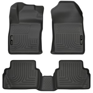 Ford Fiesta Floor Liners - Front + Rear - Husky Liners - WeatherBeater Combo - Black - `11-`12